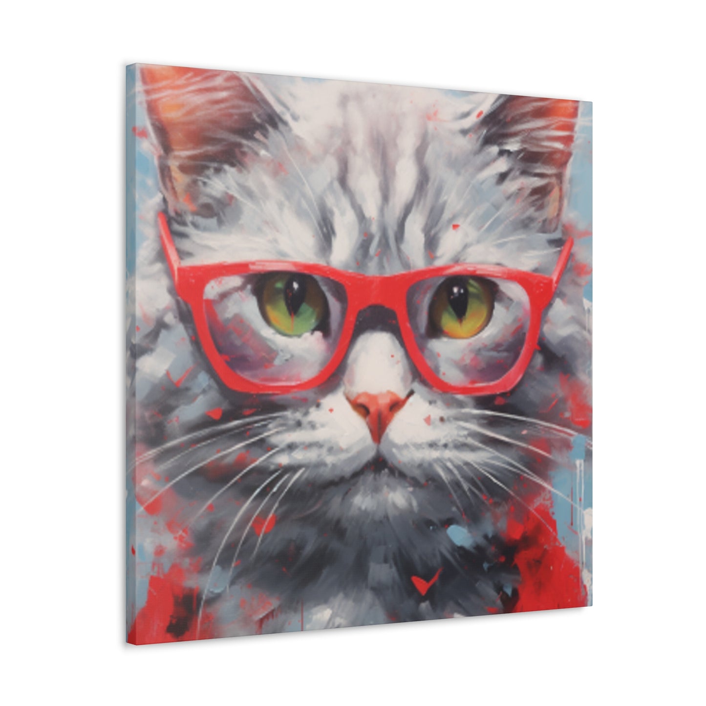 Furball Kitty In Red- Large Wall Art