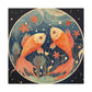 Lofi Astrology Peaceful Pisces Fish - Large Wall Art
