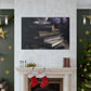 Purple Roses, Teapot And Books - Large Wall Art