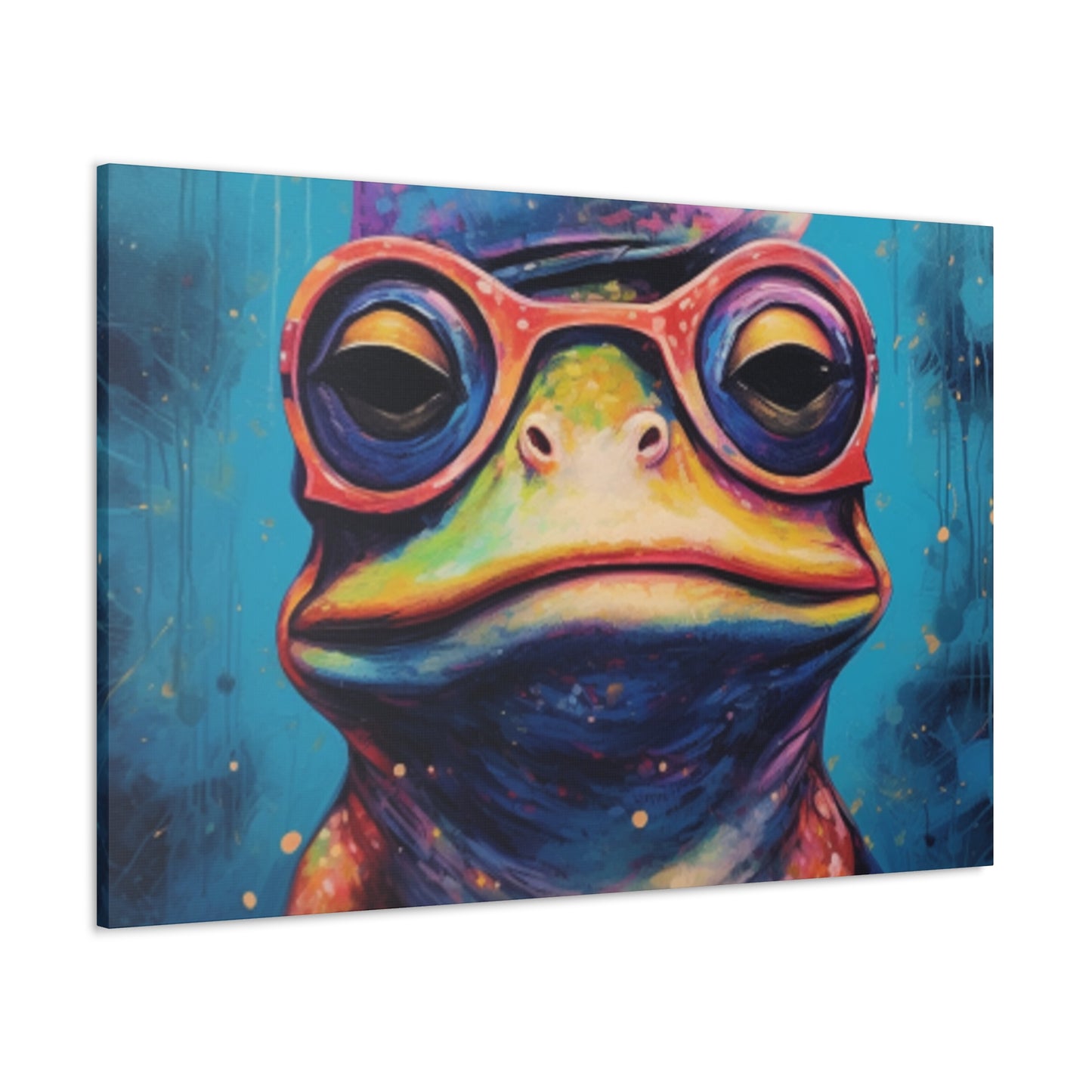 Sleepy Frog In Glasses - Large Wall Art