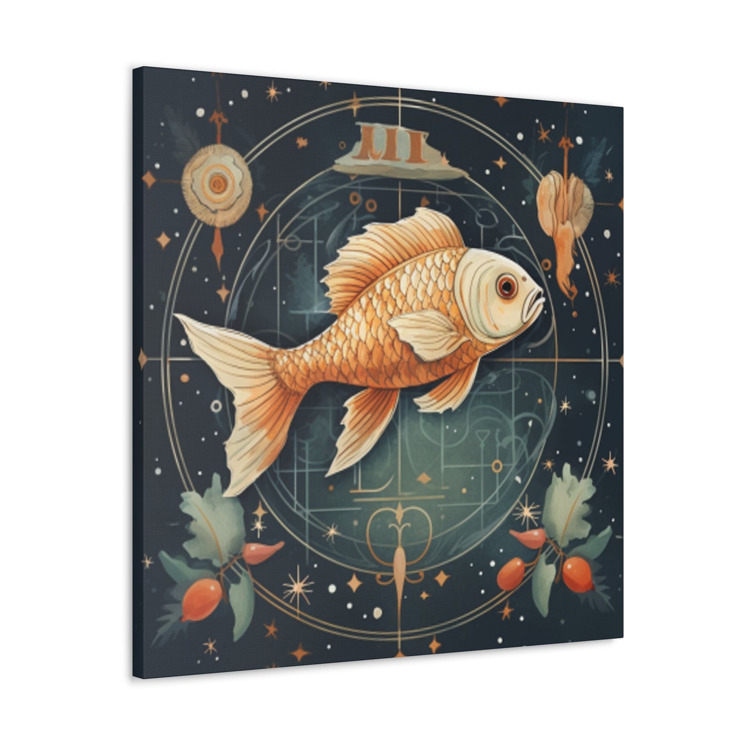 Lofi, Astrology, Pisces Fish - Large Wall Art