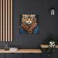 Fluffy Kitty In Glasses And Denim - Large Wall Art