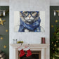 Gray Kitty, Blue Glasses And Scarf - Large Wall Art