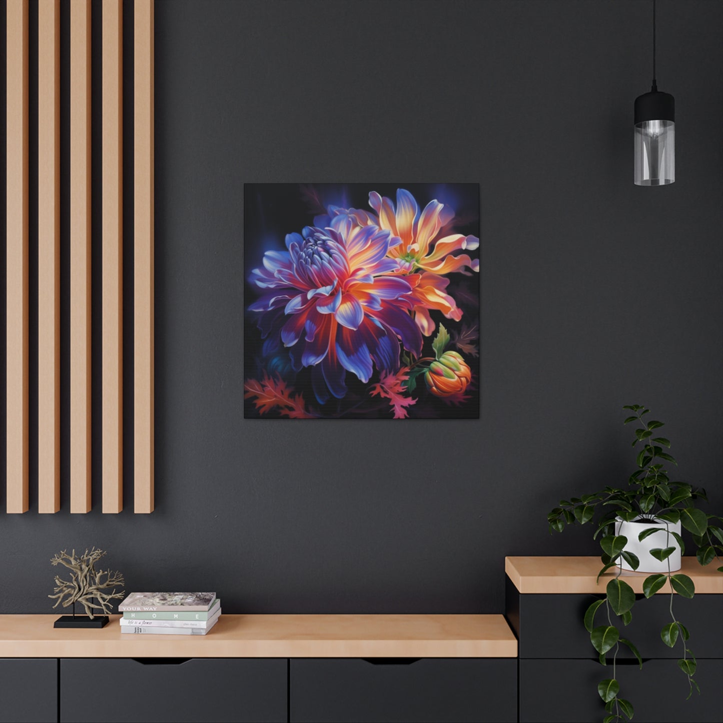 Totally Groovy, Glowing Flowers In Bloom- Large Wall Art