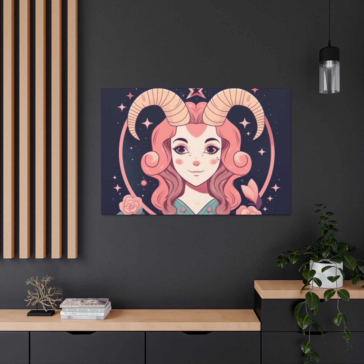 Super Adorbs, Lofi Capricorn Chick- Large Wall Art