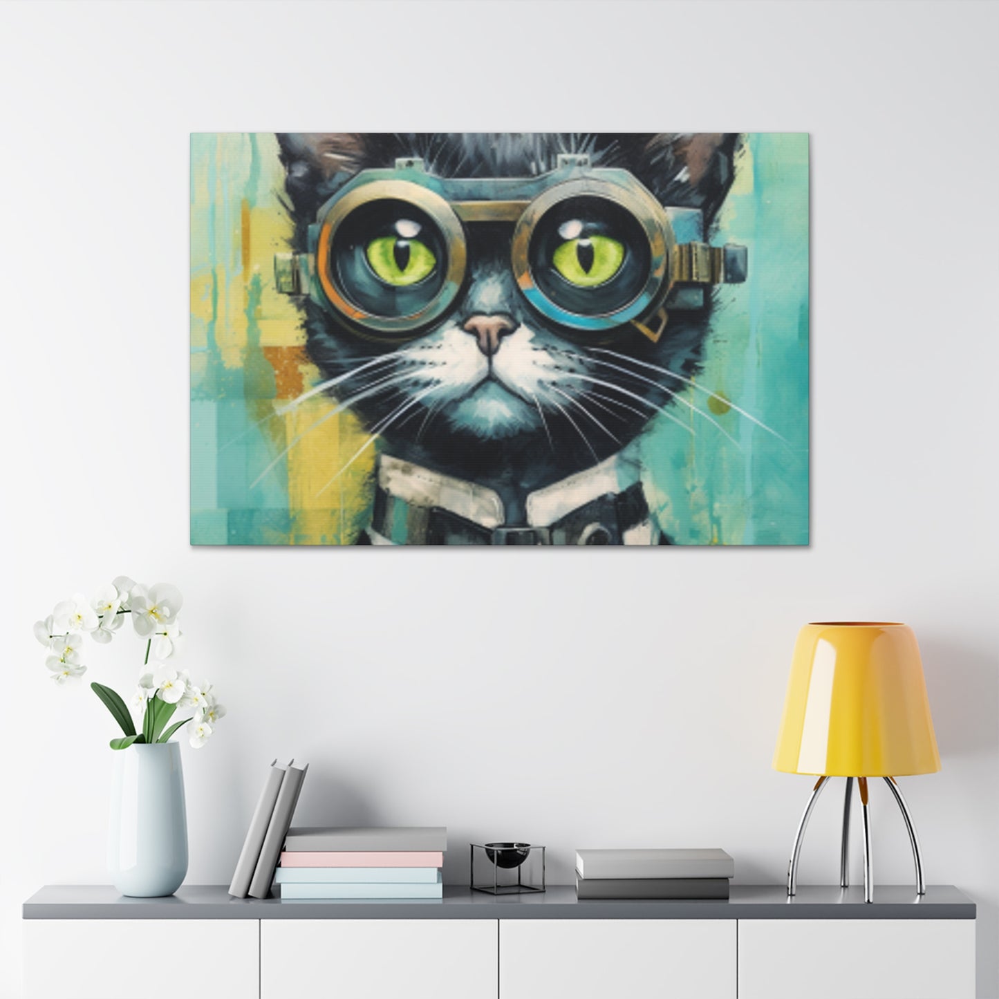 Fancy Cat ,steampunk Style - Large Wall Art