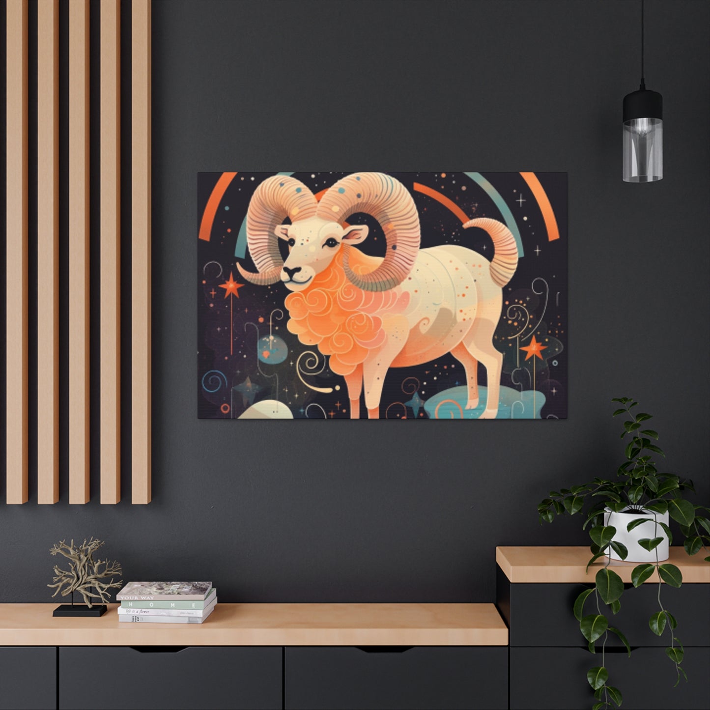 Lofi Style Strong Aries, - Large Wall Art