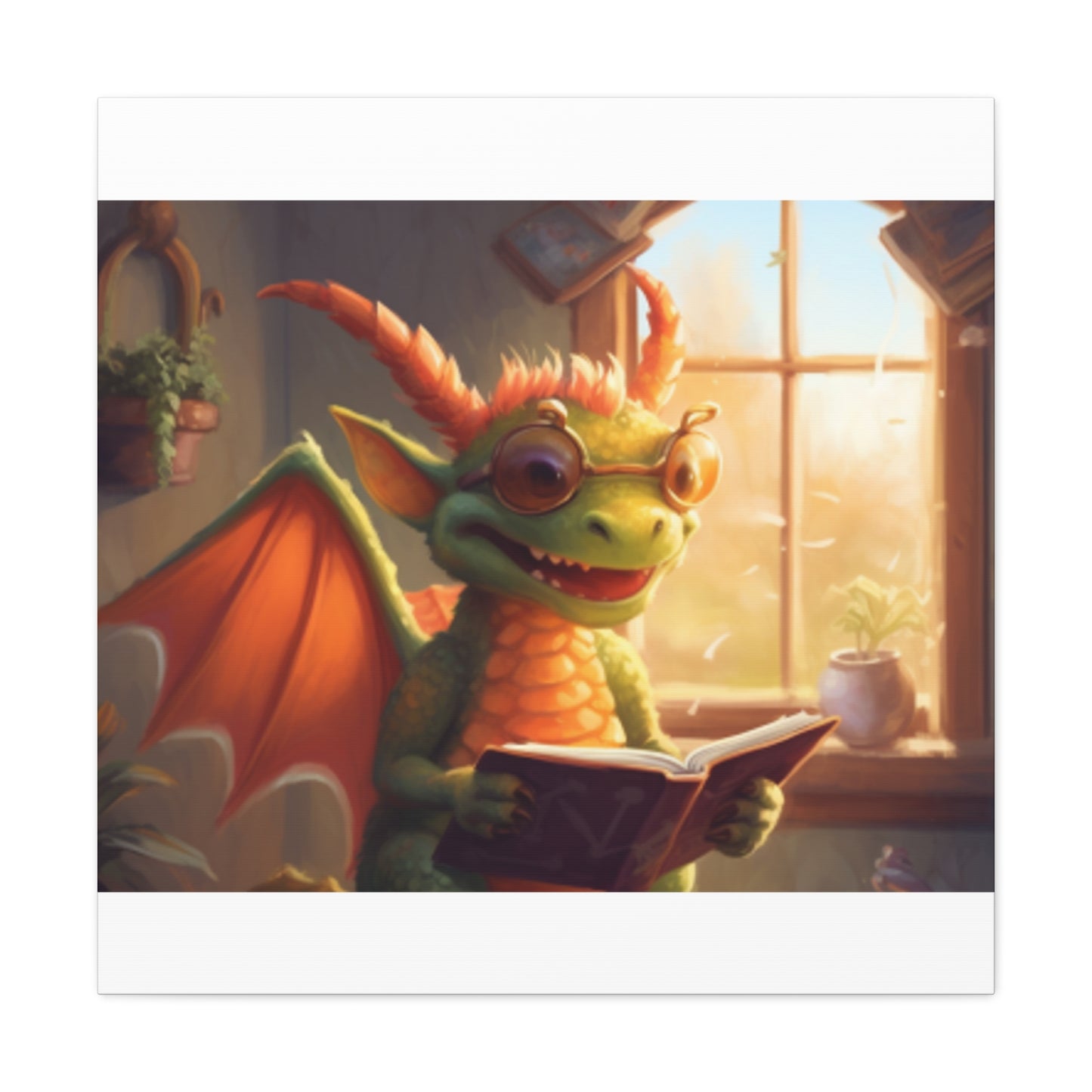 Dragon Reading In The Sunlight- Large Wall Art