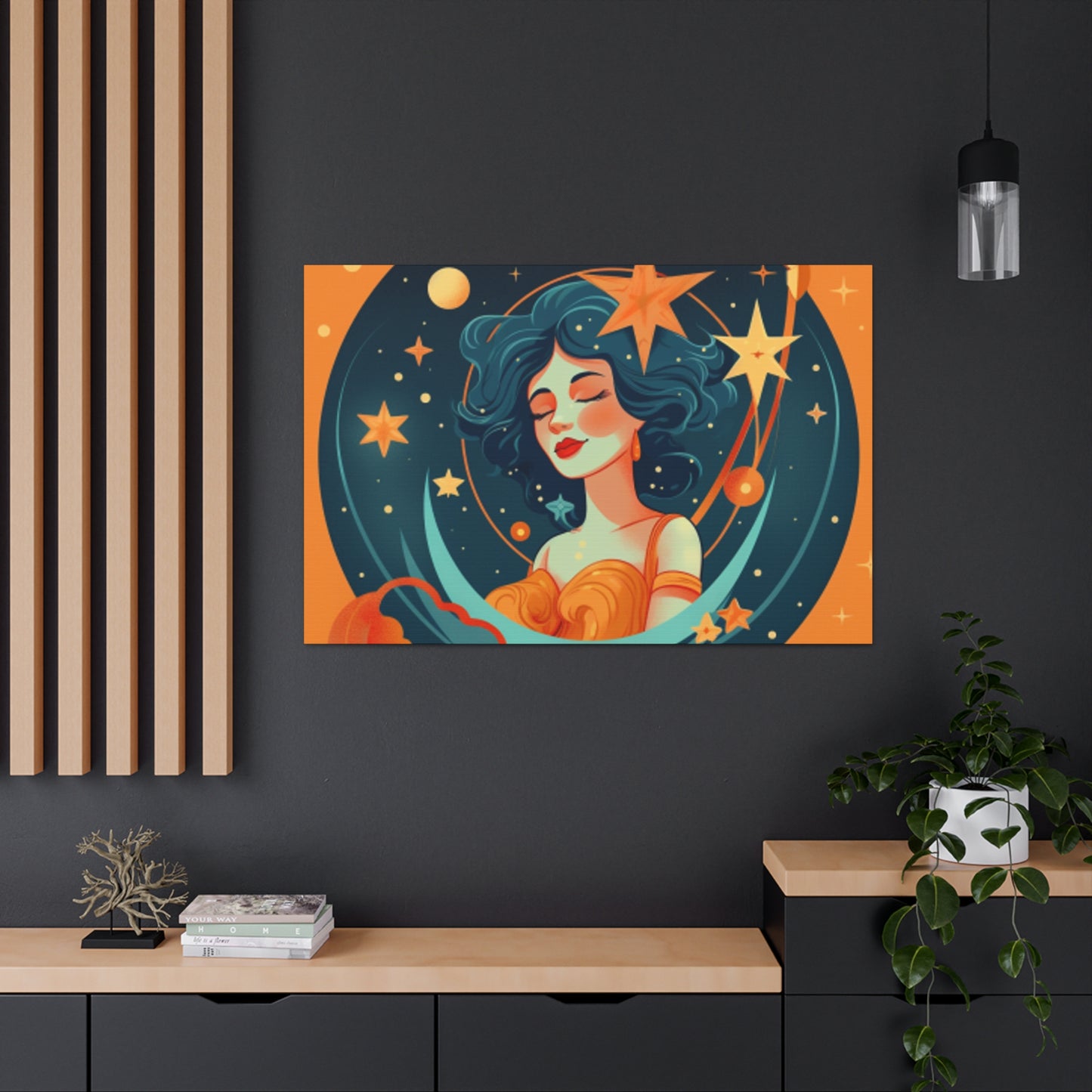 Super Aquarius Chick, Lofi Style- Large Wall Art