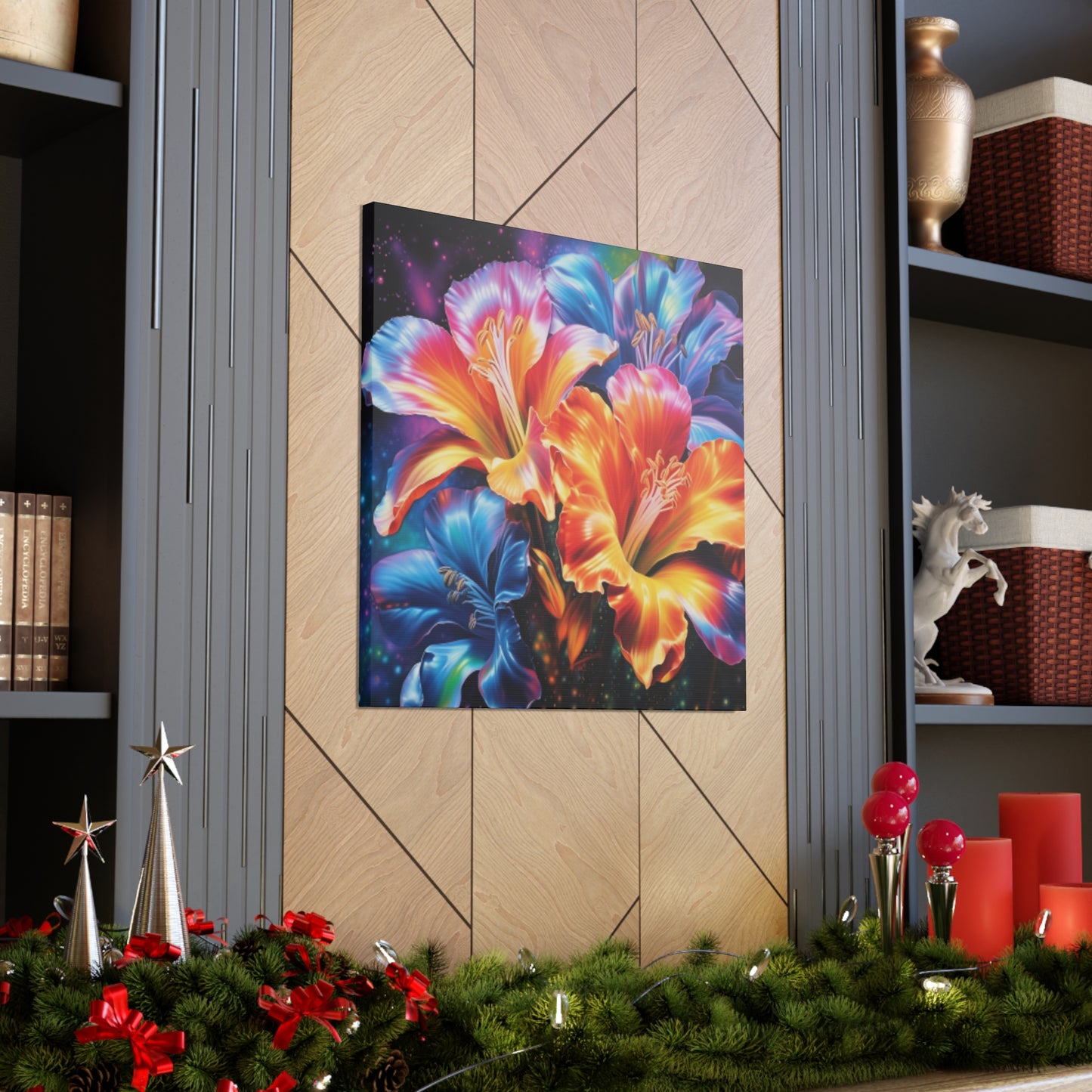 Super Psychedelic, Glowing Hibiscus  - Large Wall Art