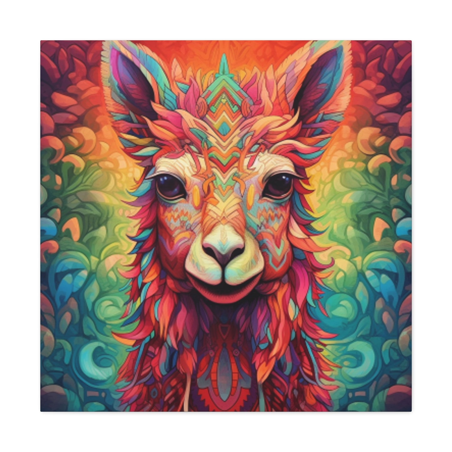 Rainbow Colored Drama Llama - Large Wall Art