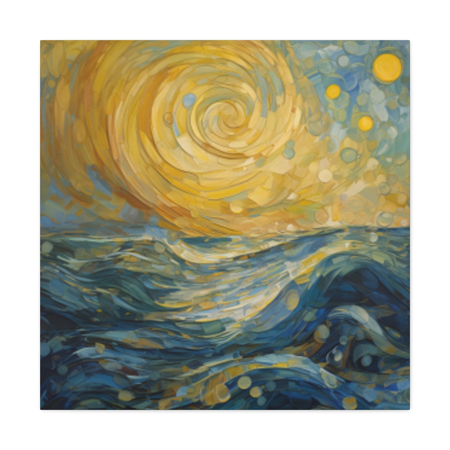 Ocean Waves On A Windy Evening Stary Night Vibe- Large Wall Art Canvas