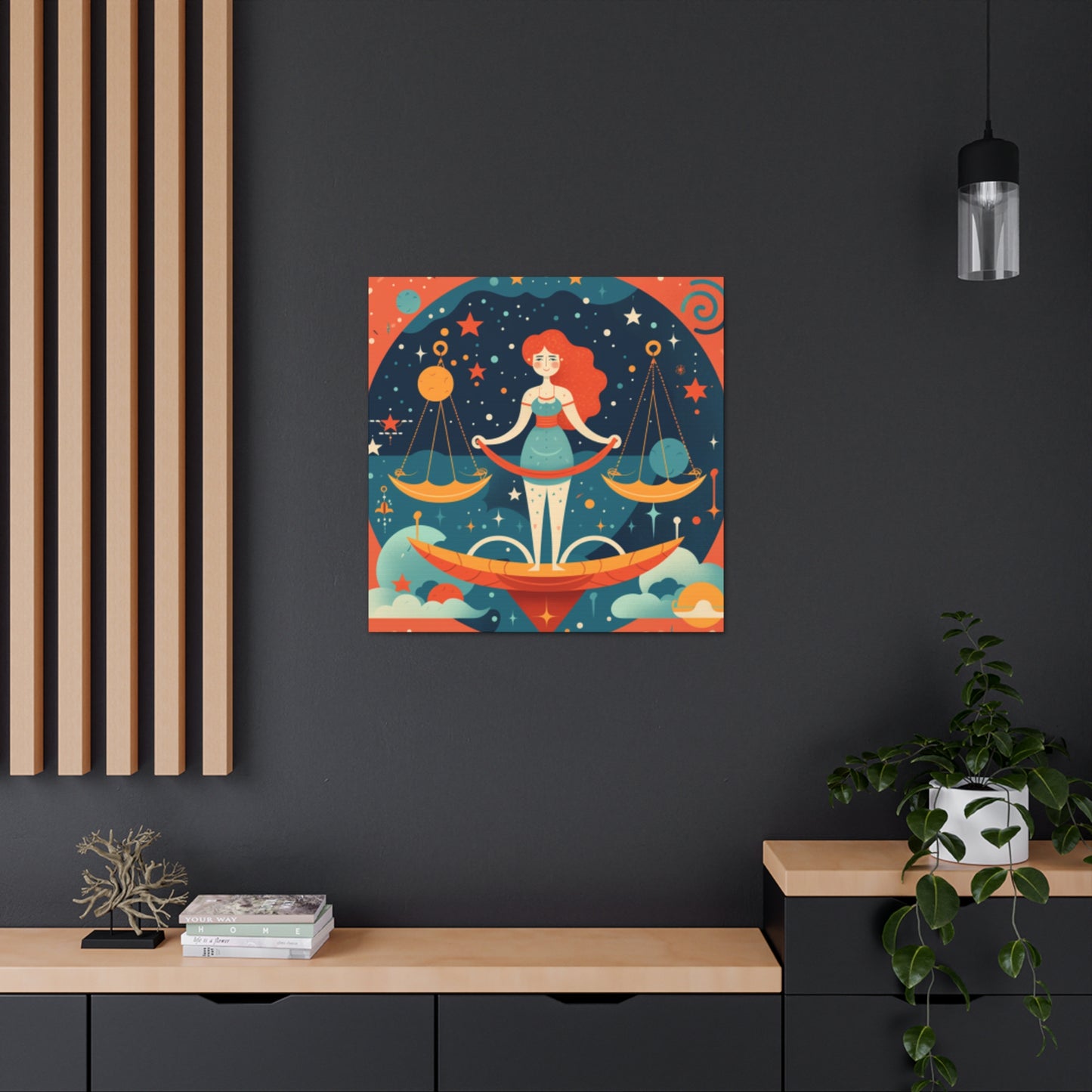 Cute Lofi Style Libra In The Stars - Large Wall Art