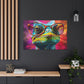 Lizard In Glasses With Purple, Pink, And Yellow Background - Large Wall Art