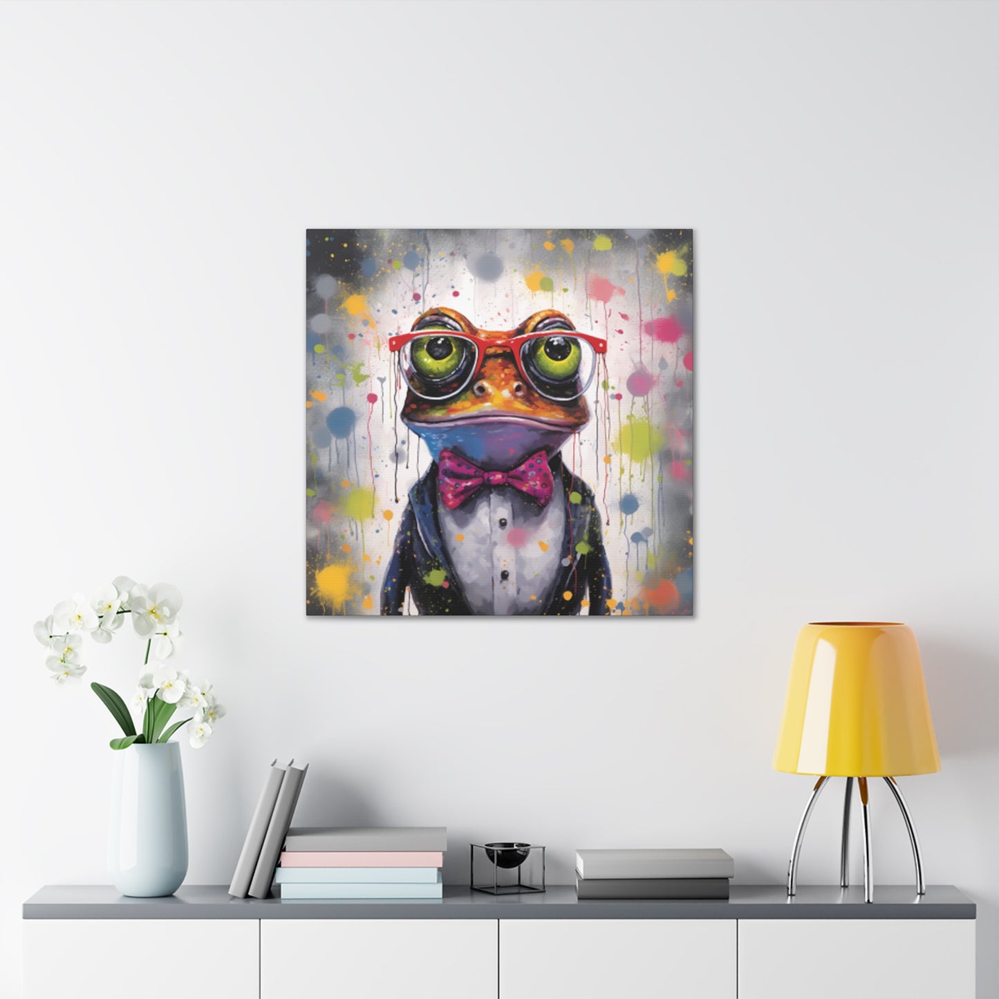 Fancy Frog In Glasses Painting - Large Wall Art