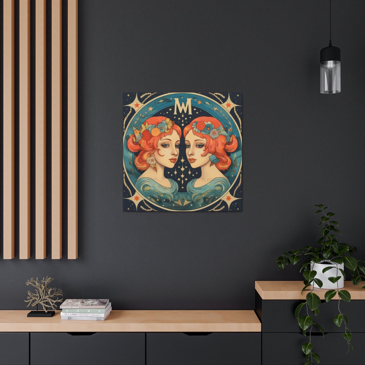 Lofi Astrology Gemini Babes- Large Wall Art