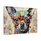 Colorful Painting Of Chihuahua In Red Glasses - Large Wall Art