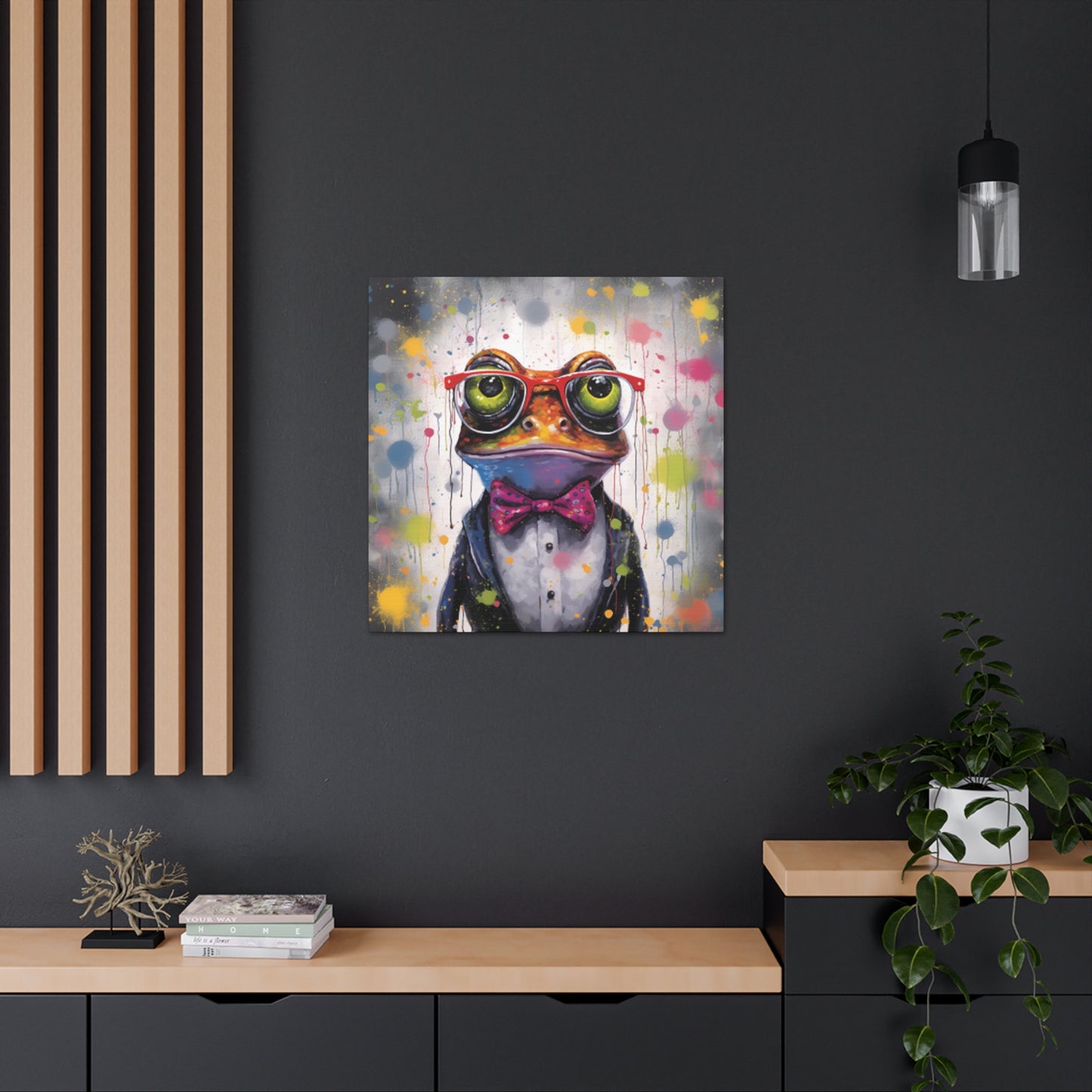 Fancy Frog In Glasses Painting - Large Wall Art