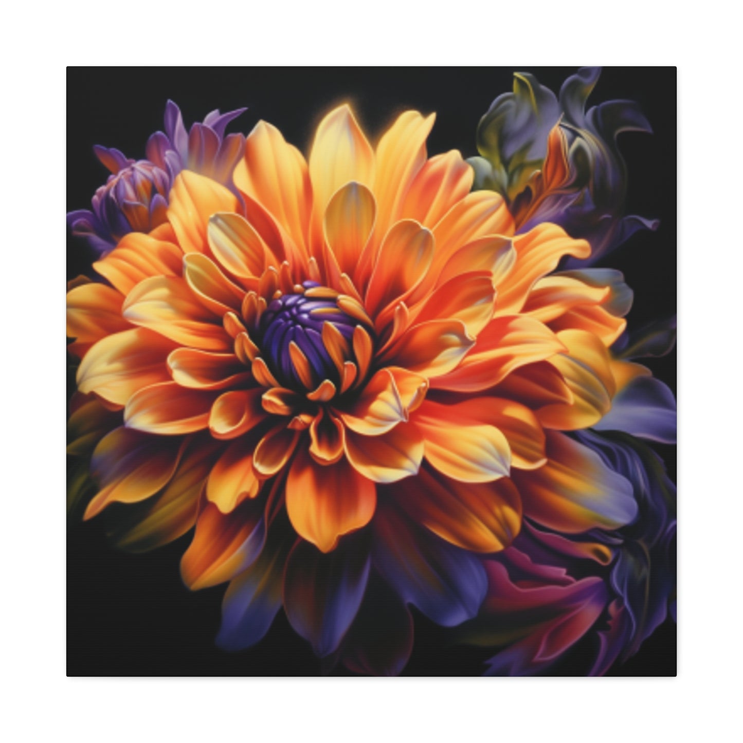 Glowing Dahlia In Bloom - Large Wall Art