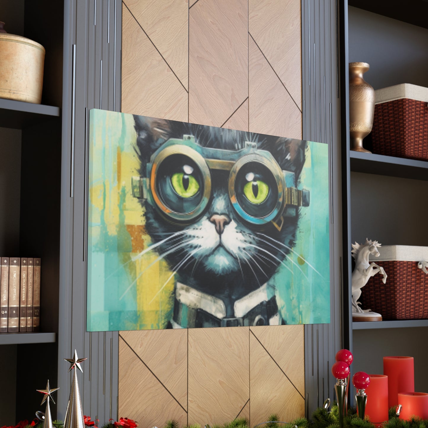 Fancy Cat ,steampunk Style - Large Wall Art