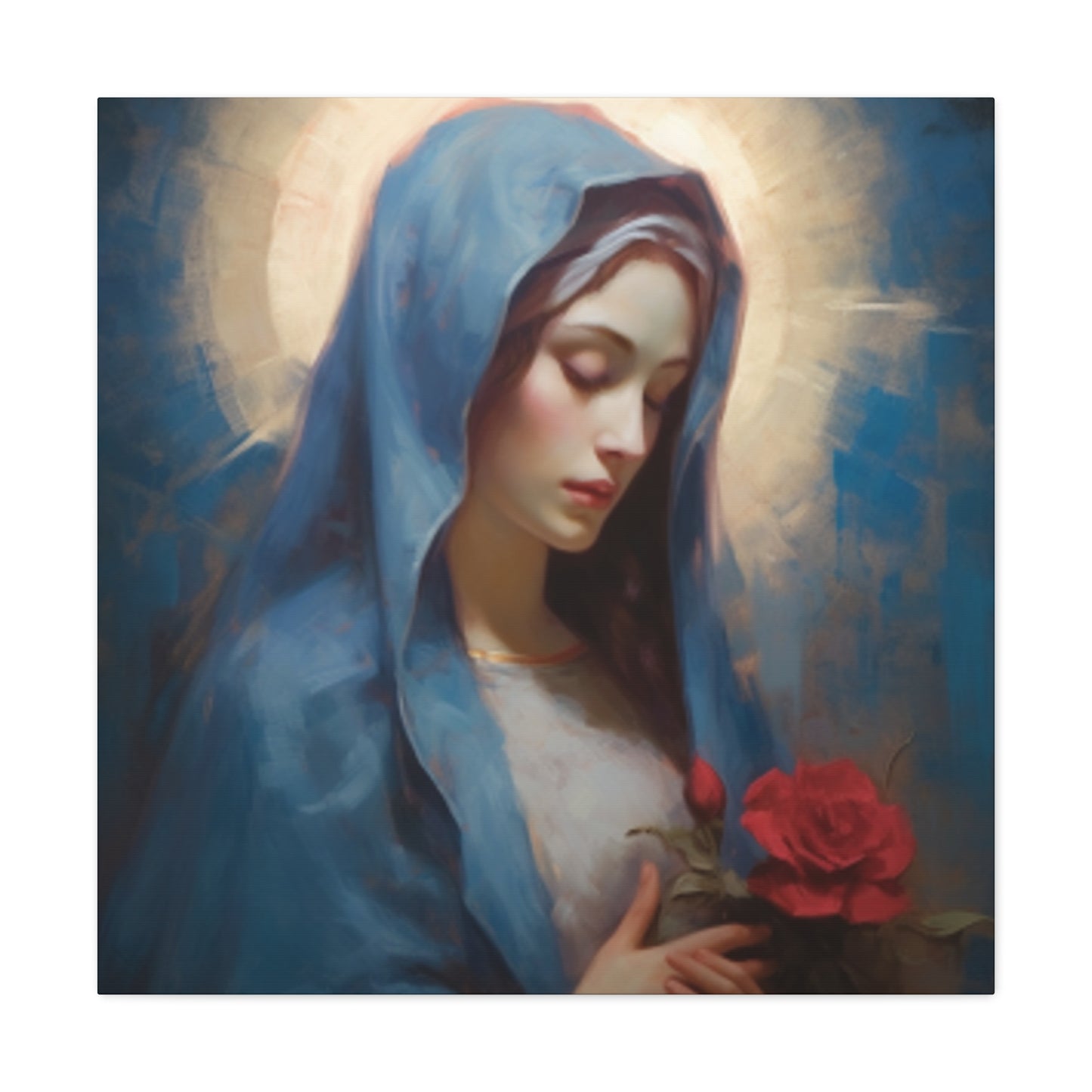 Praying Virgin Mary And Roses- Large Wall Art