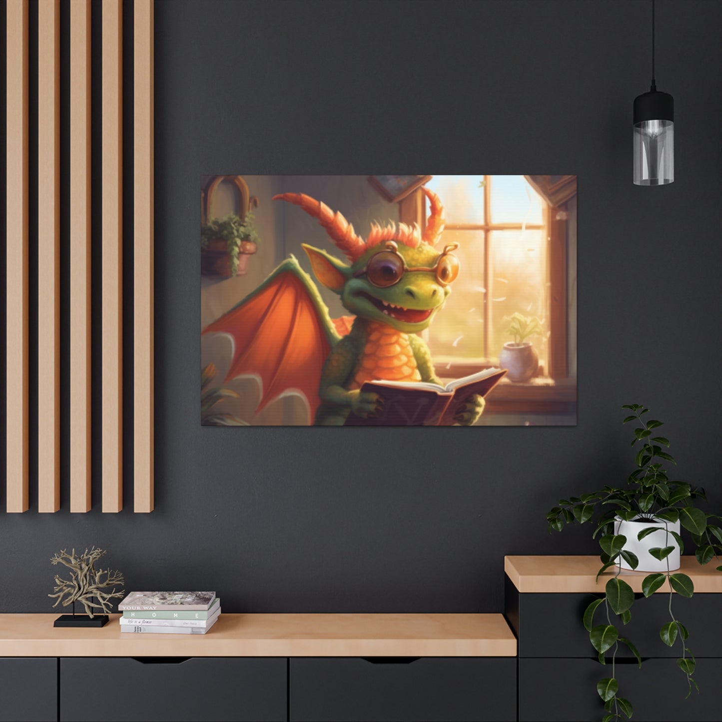 Dragon Reading In The Sunlight- Large Wall Art