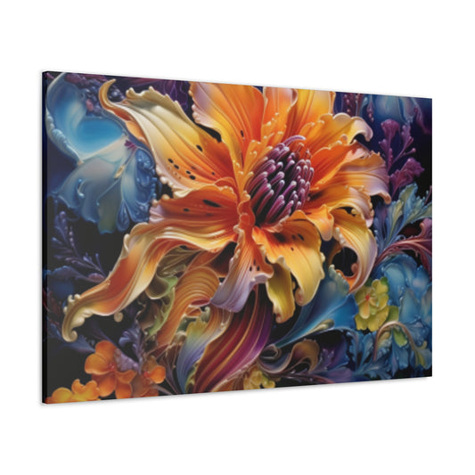 Psychedelic Yellow Flower - Large Wall Art