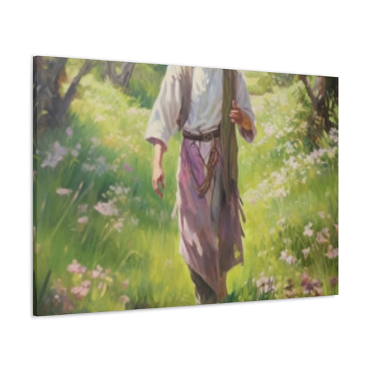 A Beautiful Day For A Peaceful Walk With Jesus - Large Wall Art