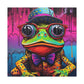 Funky Frog In Red Glasses Art- Large Wall Art