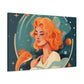 Chill Aquarius Chick, Lofi Style - Large Wall Art