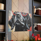 Black Doggy In Big Red Glasses- Large Wall Art