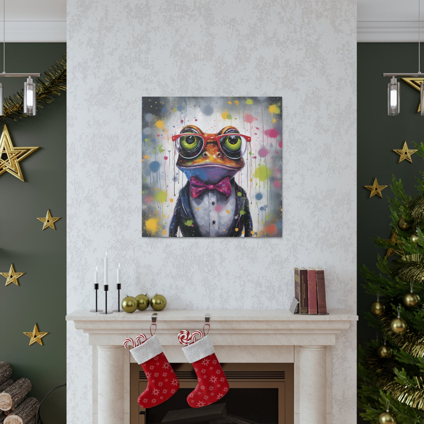 Fancy Frog In Glasses Painting - Large Wall Art