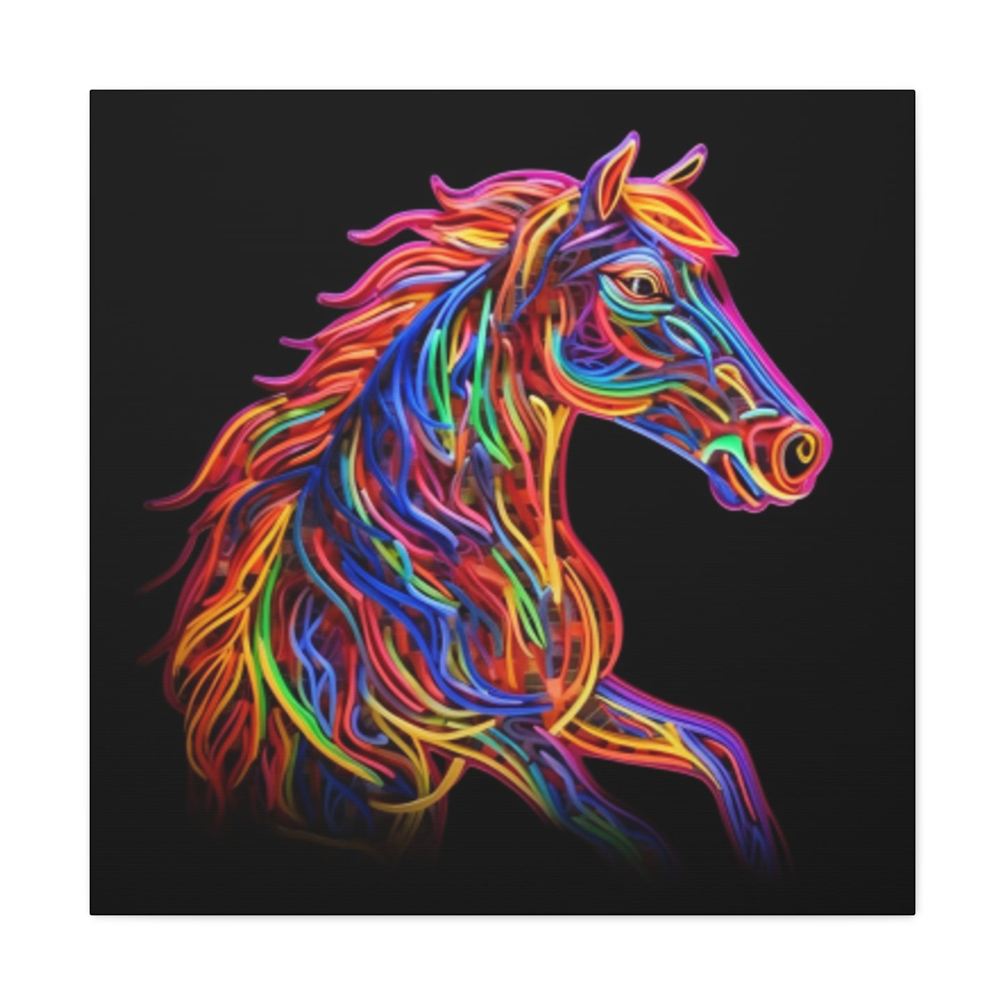 Electric, Neon, Bright Horse- Large Wall Art