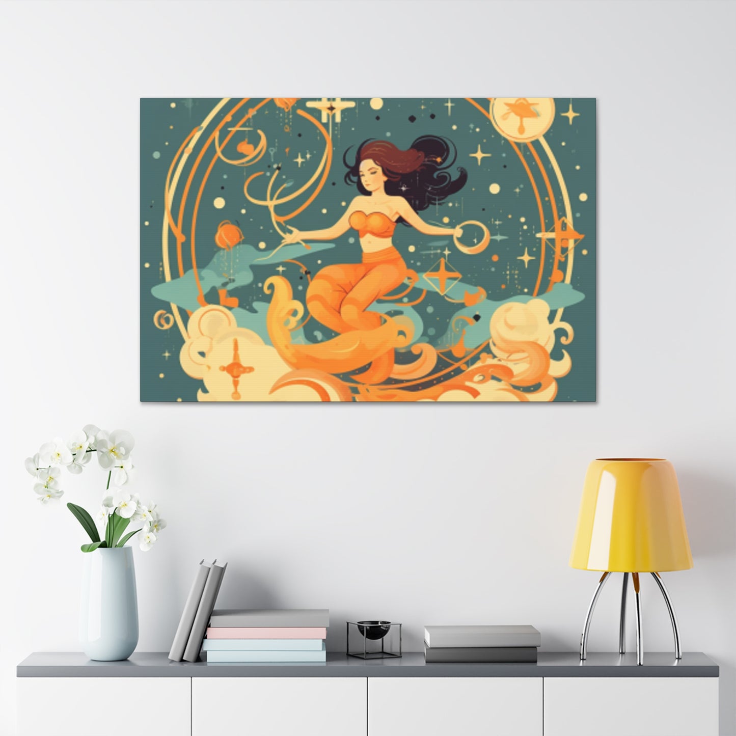 Lofi, Astrology,  Dreaming Of Aquarius (1)- Large Wall Art