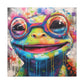 Happy Frog In Glasses Painting - Large Wall Art