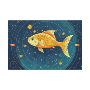 Lofi Style Pisces, Compass Fish  - Large Wall Art