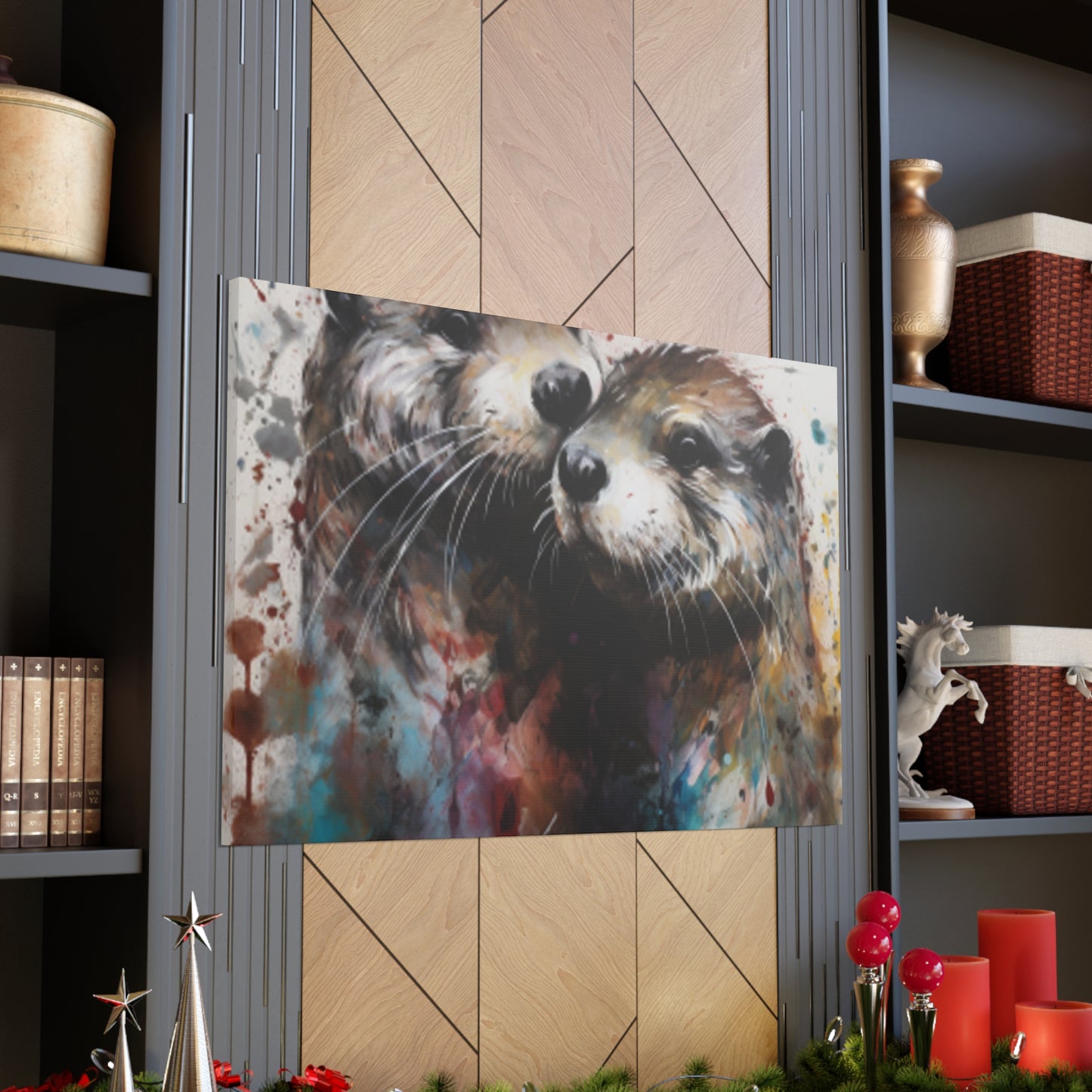 Otter Love, Colorful Painting - Large Wall Art