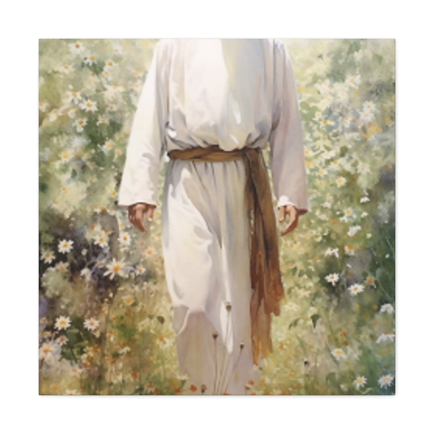 Jesus In A Heavenly White Glow, Surrounded By Pure Beauty- Large Wall Art