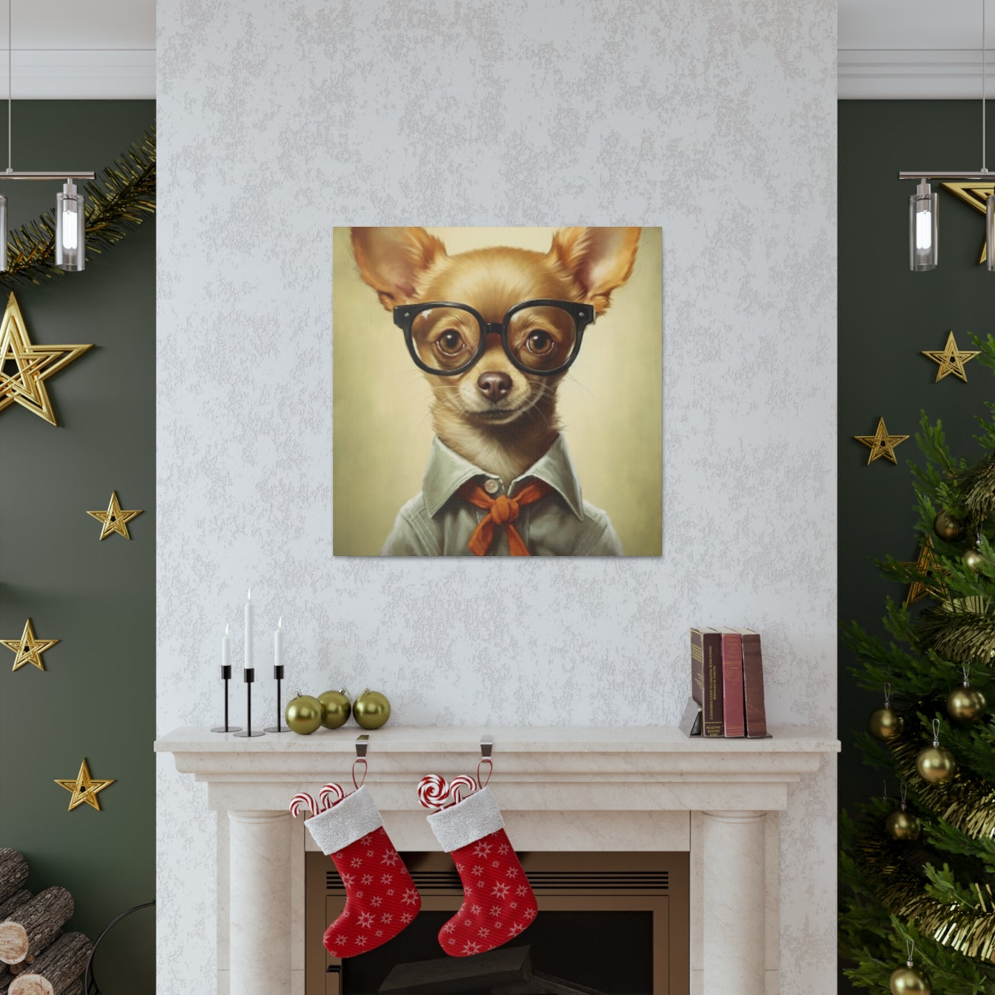 Chihuahua In Glasses With A Smirk - Large Wall Art