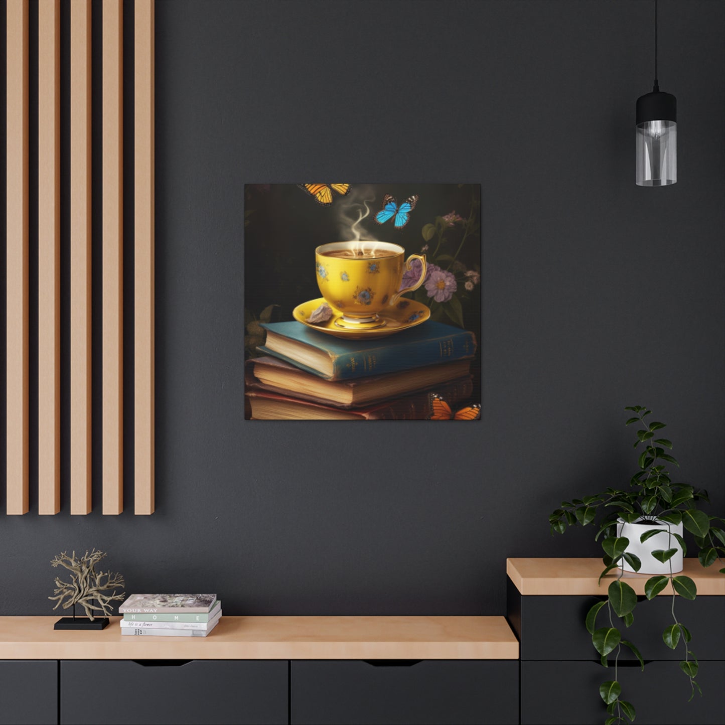 Tea Time With Butterfly Friends - Large Wall Art