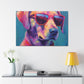 Cool Pup In Sunglasses, Blue Background - Large Wall Art