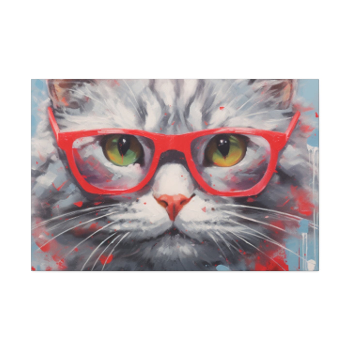 Furball Kitty In Red- Large Wall Art