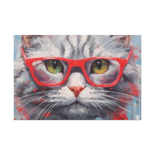 Furball Kitty In Red- Large Wall Art