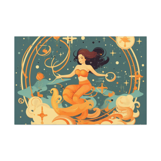 Lofi, Astrology,  Dreaming Of Aquarius (1)- Large Wall Art