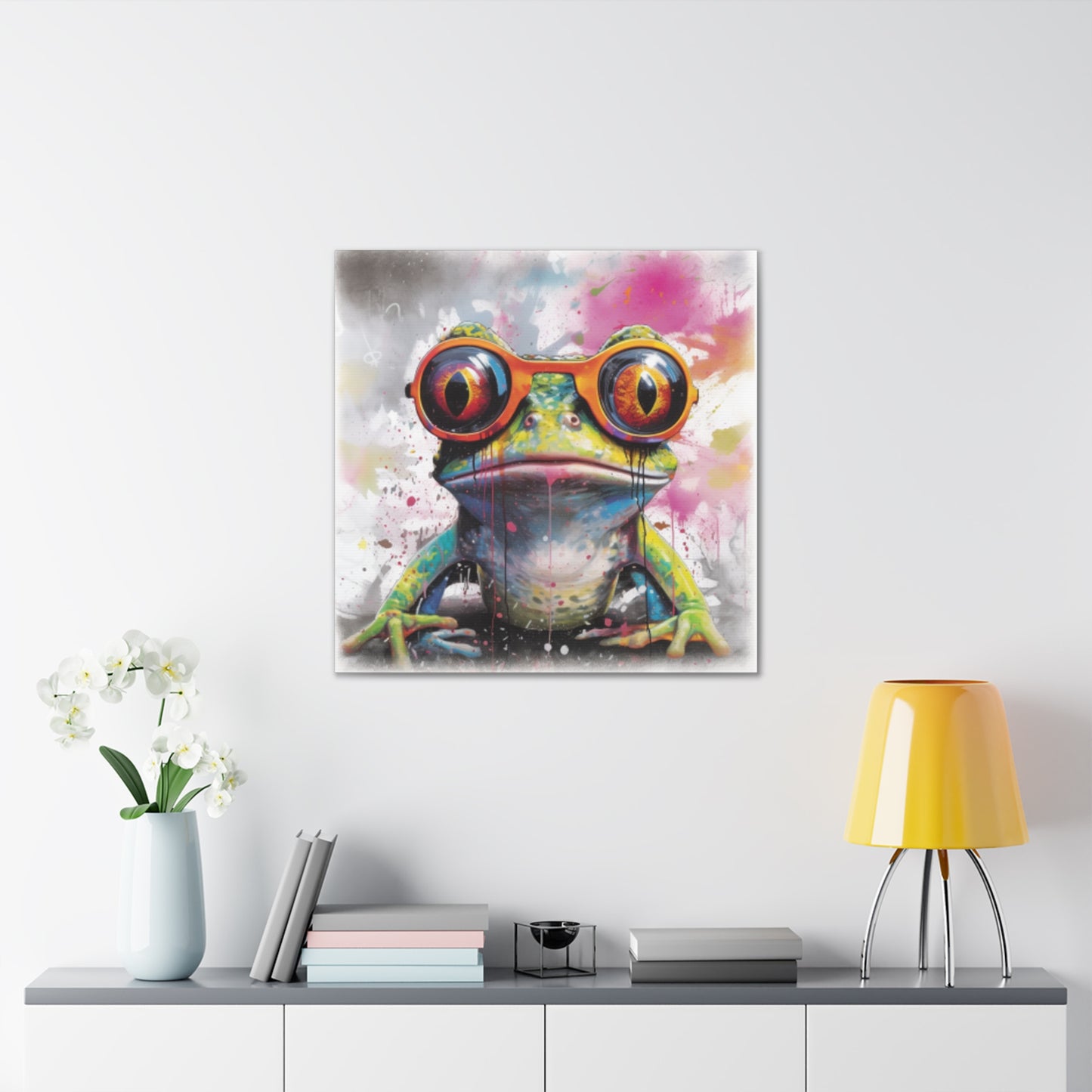 Art Frog In Gold Glasses- Large Wall Art