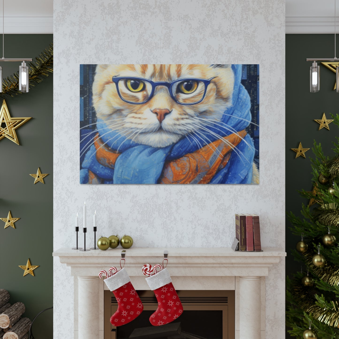 Kitty Bundled In A Scarf  - Large Wall Art