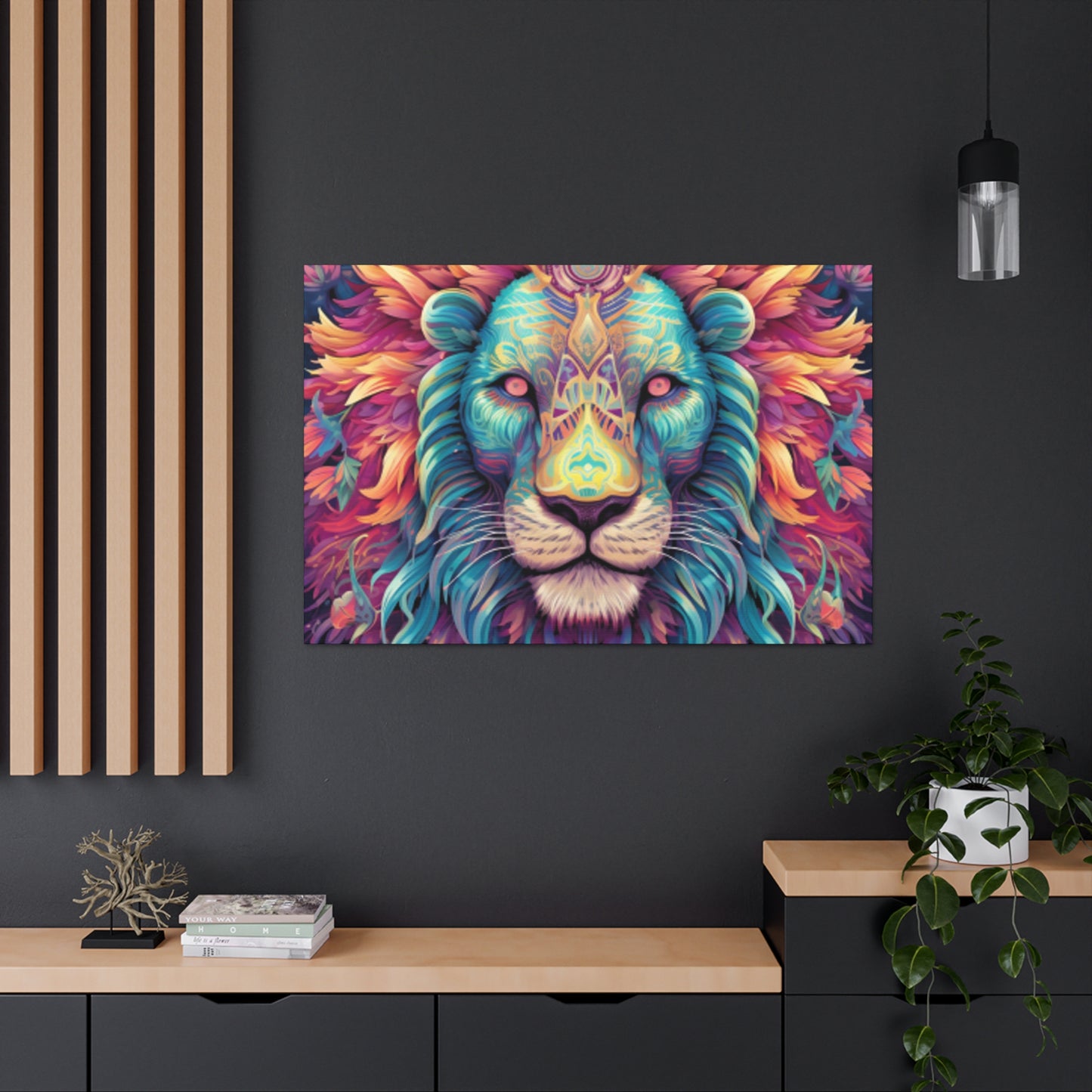 Dreamland Lion With Pink Eyes- Large Wall Art