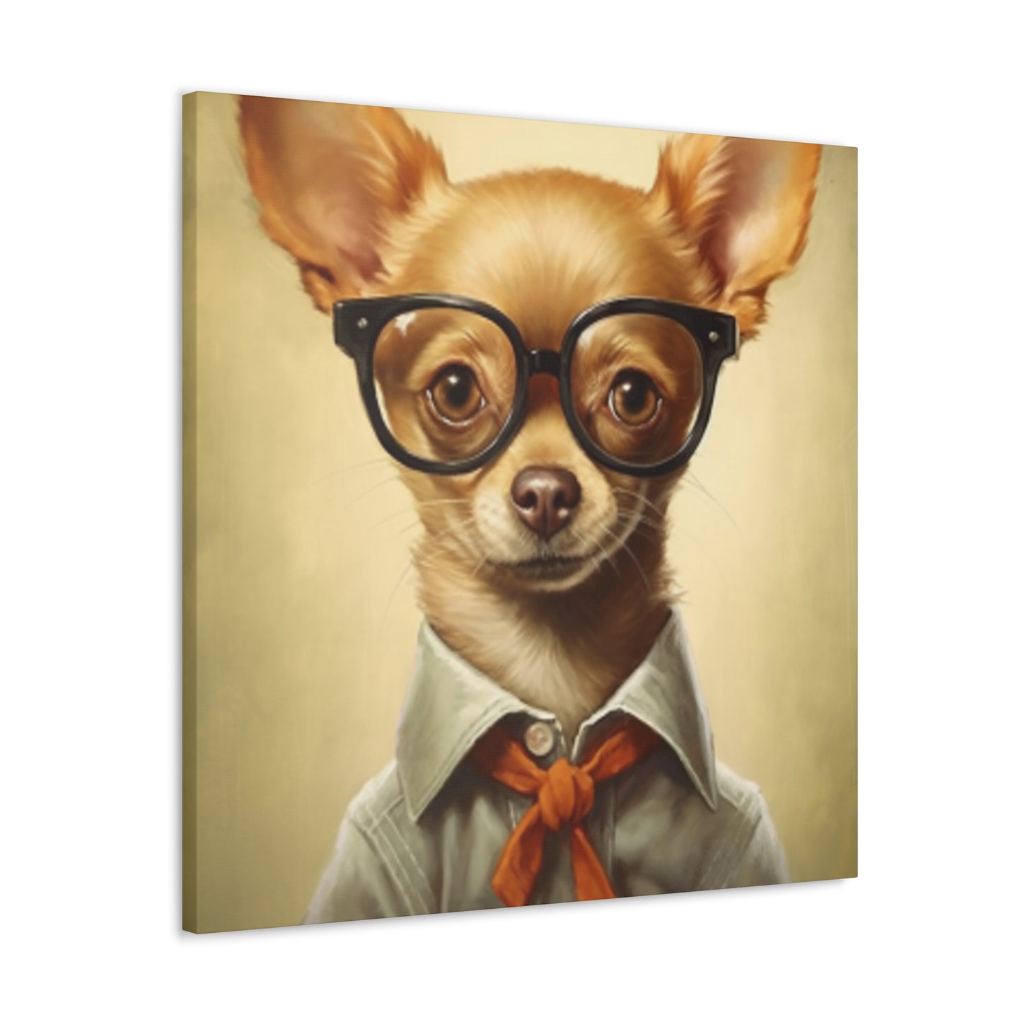 Chihuahua In Glasses With A Smirk - Large Wall Art