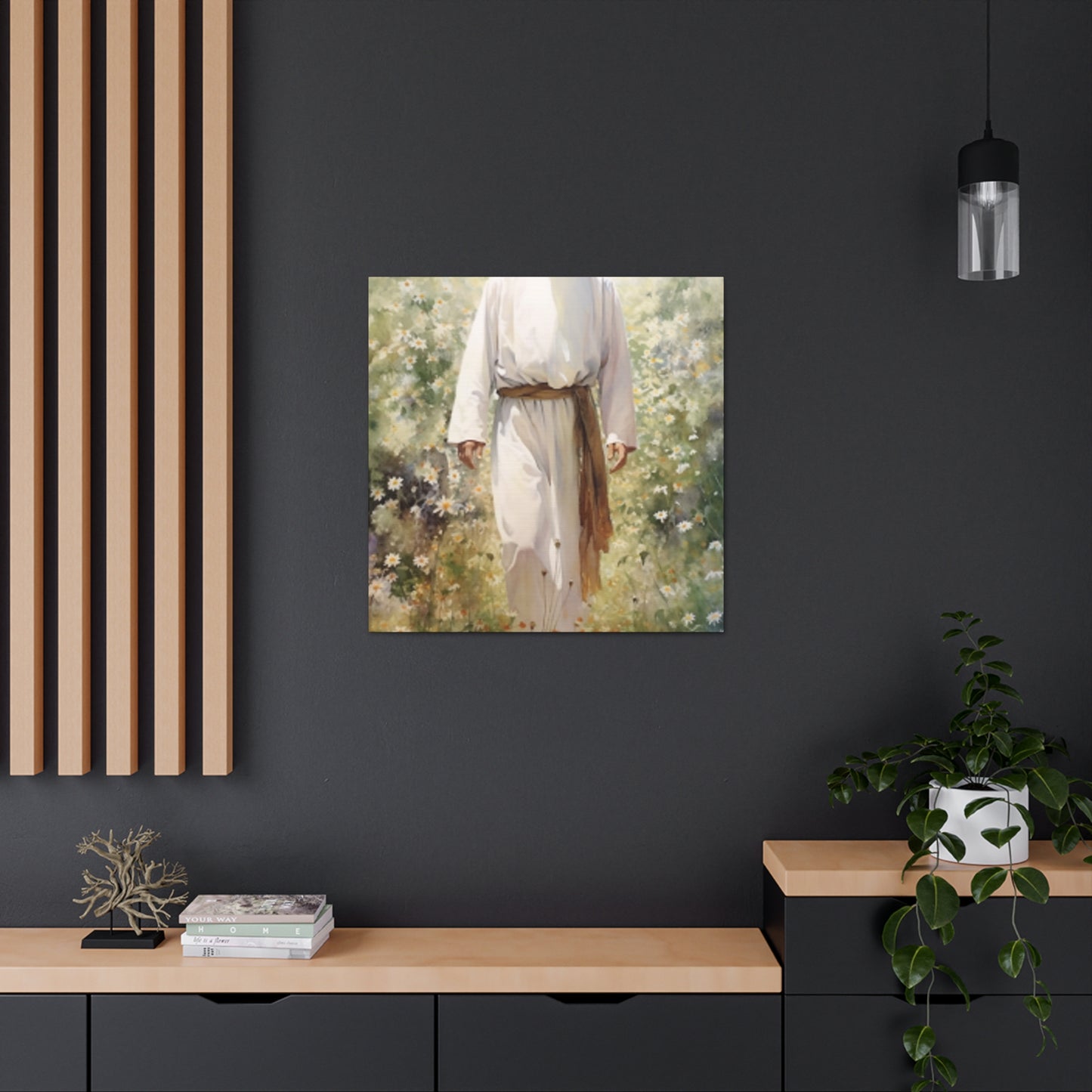 Jesus In A Heavenly White Glow, Surrounded By Pure Beauty- Large Wall Art