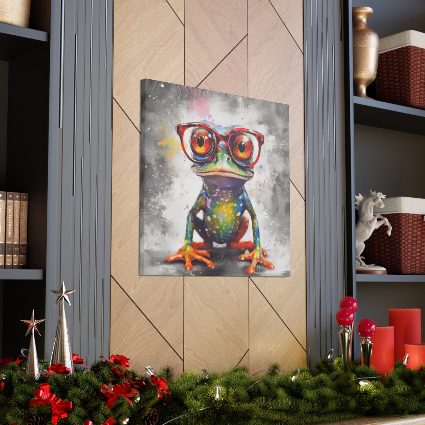 Little Frog In Big Red Glasses- Large Wall Art